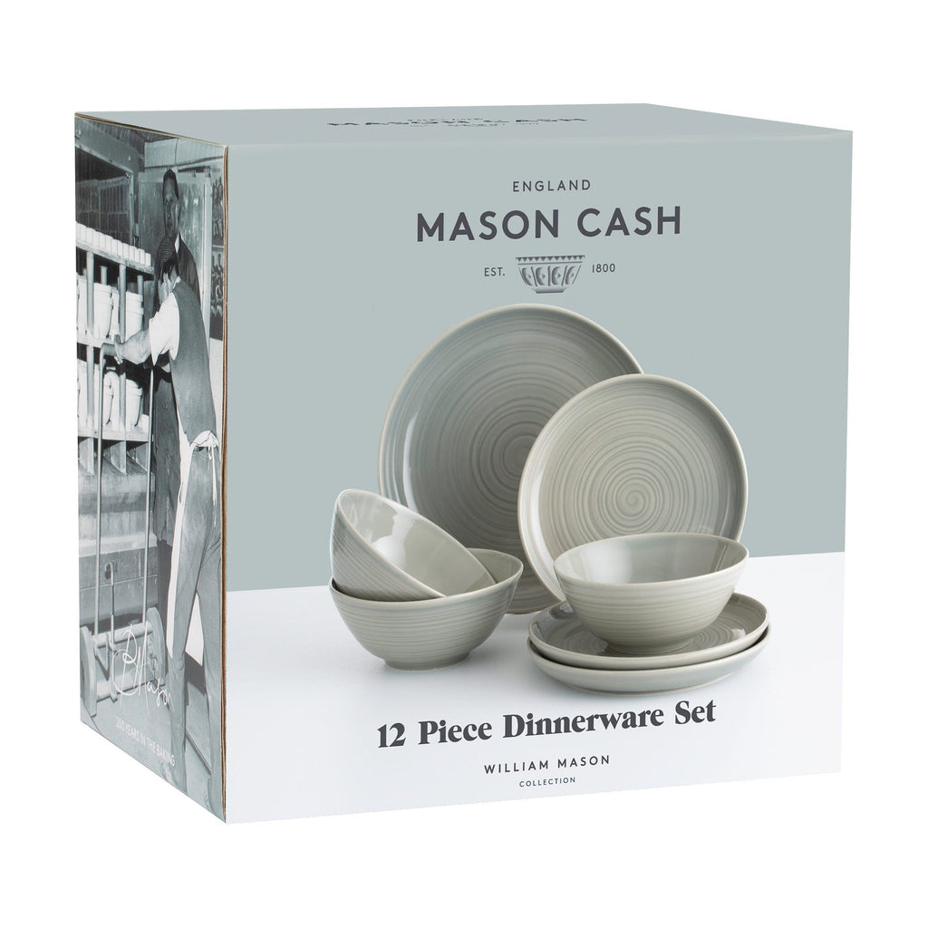 Image - Mason Cash William Mason Grey 12 Piece Dinner Set