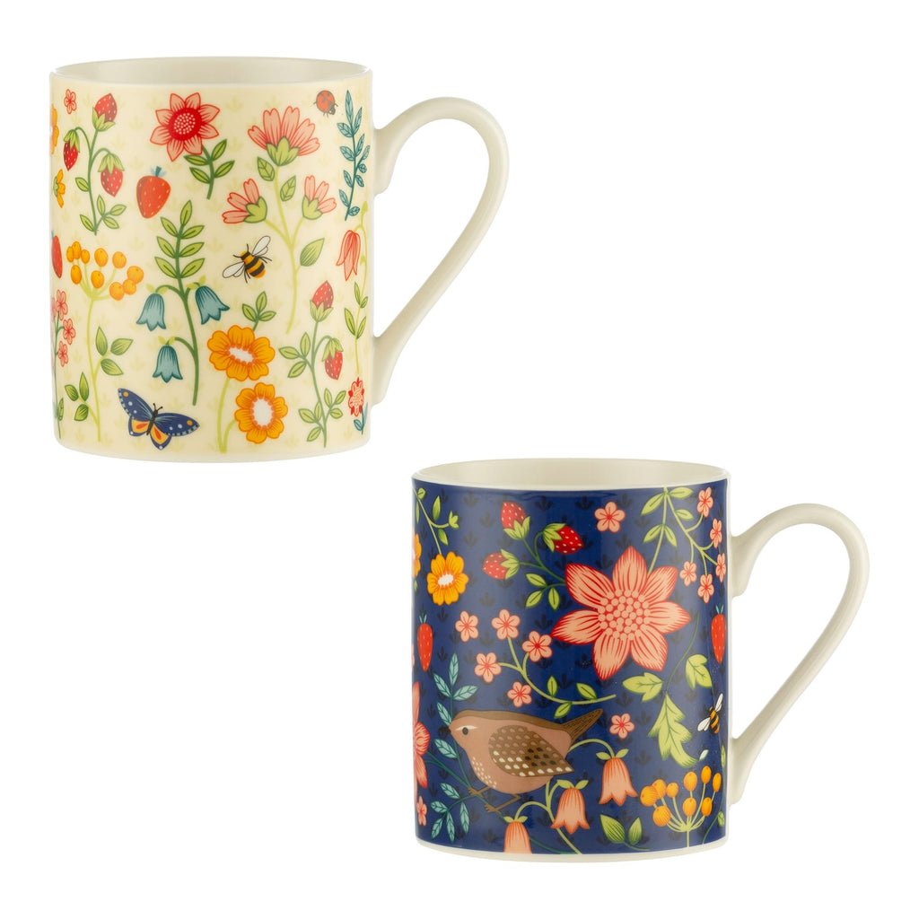 Image - Price & Kensington Wild Flower Assorted Fine China Mugs 38cl