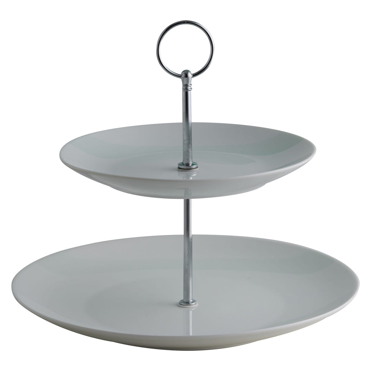 Price & Kensington Simplicity 2 Tier Porcelain Cake Stand, Grey