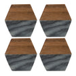  Typhoon Elements Marble/ Acacia Coasters, Set Of 4