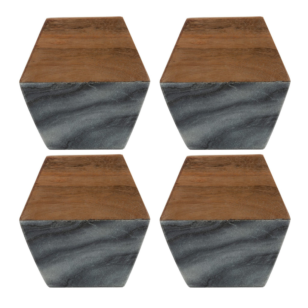 Image - Typhoon Elements Set Of 4 Marble/ Acacia Coasters