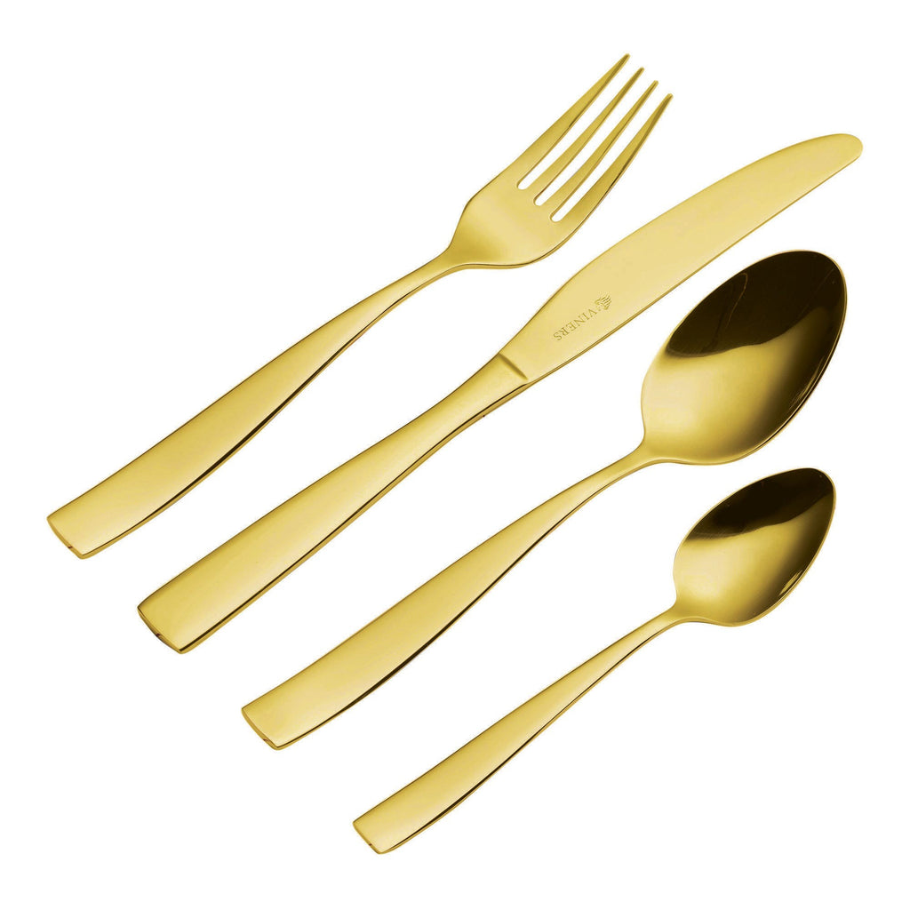 Image - Viners Everyday Purity Gold 18/0 16 Piece Cutlery Set