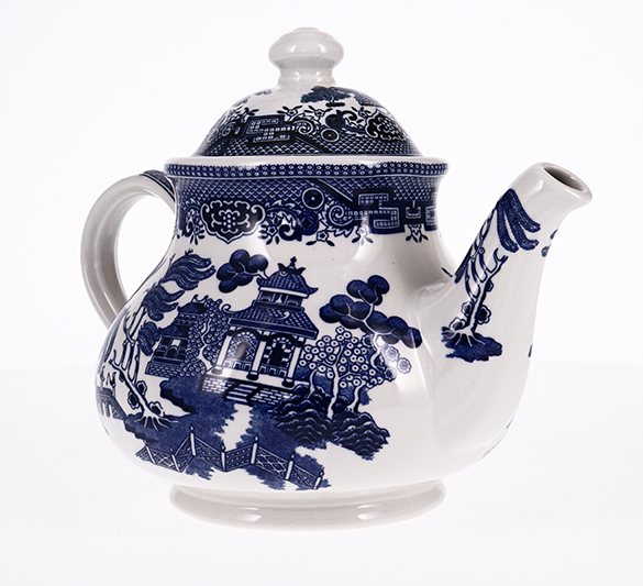 Image - Churchill Blue Willow Teapot, 1200ml, White