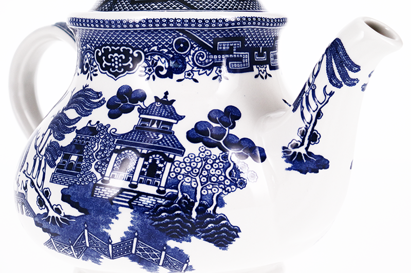 Image - Churchill Blue Willow Teapot, 1200ml, White