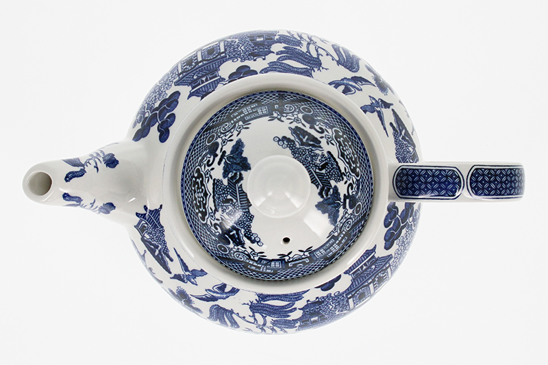 Image - Churchill Blue Willow Teapot, 1200ml, White