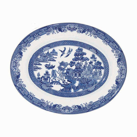 Image - Churchill Blue Willow Oval Dish, 31cm