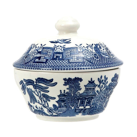 Image - Churchill Blue Willow Sugar Bowl with Lid, 160ml