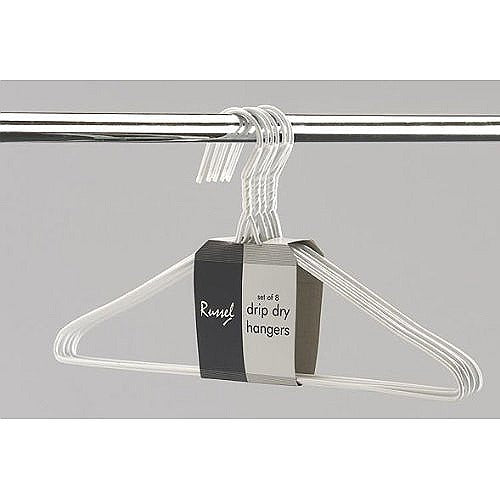 Image - H & L Russel White Wire Hangers, Set of 8