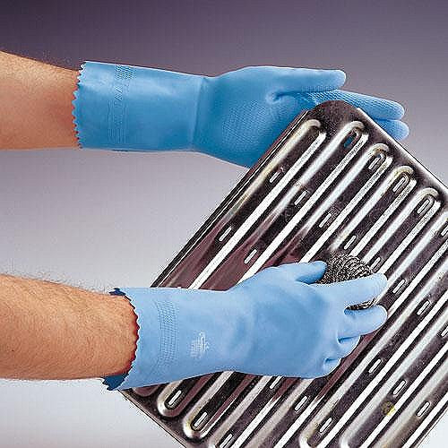 Image - Ramon Optima Washing Up Rubber Gloves, Small, Blue
