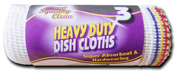 Image - Squeaky Clean Heavy Duty Dish Cloths, 3 Pack