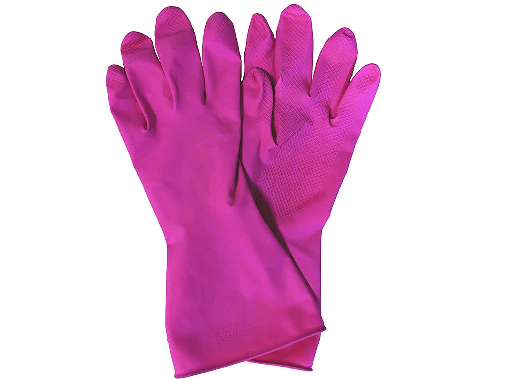 Image - Ramon Hygiene Janitorial Colour Coded Rubber Gloves, 1 Pair, Large, Pink