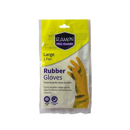 Image - Ramon Hygiene Pro-Guard Rubber Gloves Medium Yellow