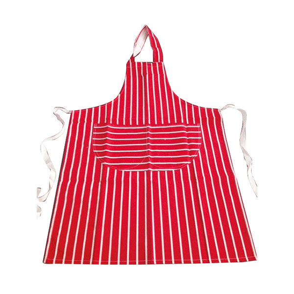 Image - Ramon Hygiene Butchers Style Catering Aprons, Red Stripe