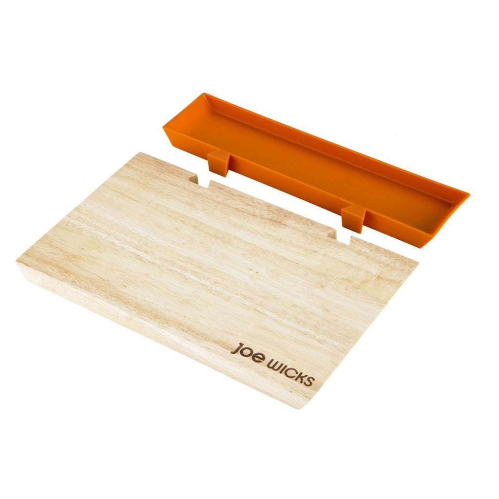 Image - Joe Wicks Small Chopping Board with Food Sorter Tray, L30 x w25 x H2cm, Orange