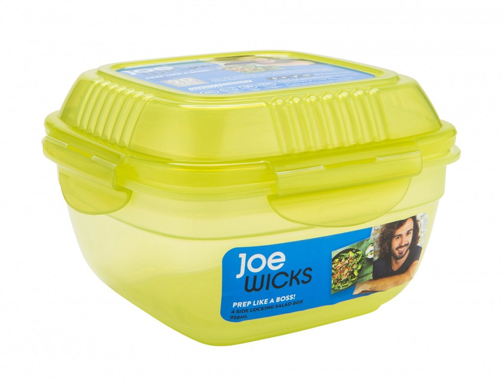 Image - Joe Wicks 4 Side Locking Salad Box, 950ml, Green