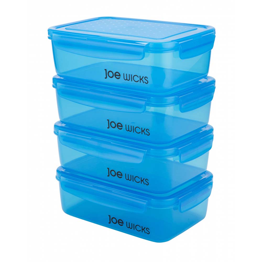 Image - Joe Wicks 4 Piece Nesting Food Containers, 1400ml, Blue