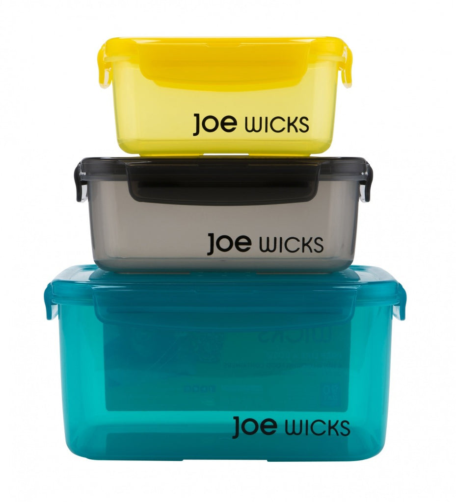 Image - Joe Wicks, 3 Piece Locking Food Containers, 630ml + 920ml + 2400ml