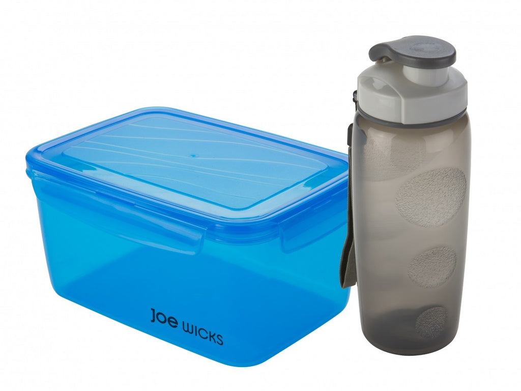 Image - Joe Wicks, 2 Piece Locking Food Container and Sports Bottle Set, 2400ml Container + 500ml Bottle