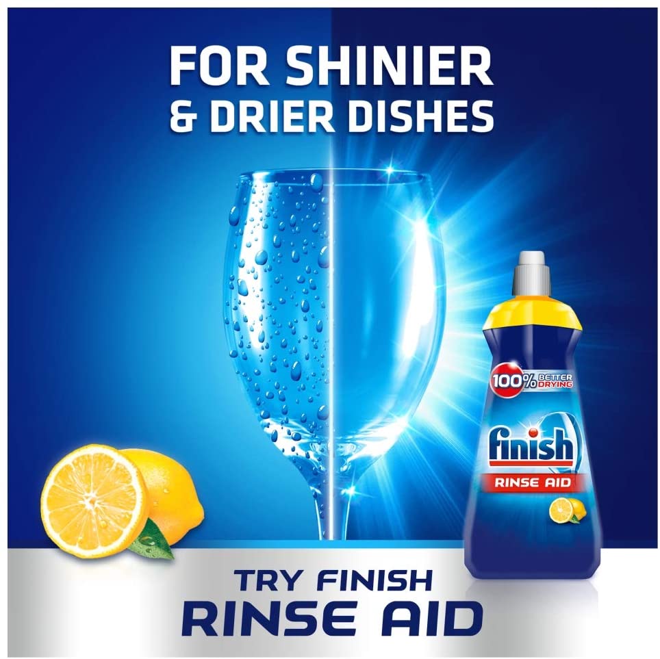 Image - Finish Rinse Aid Shine Plus Dry, 400ml, Lemon Scent, Blue