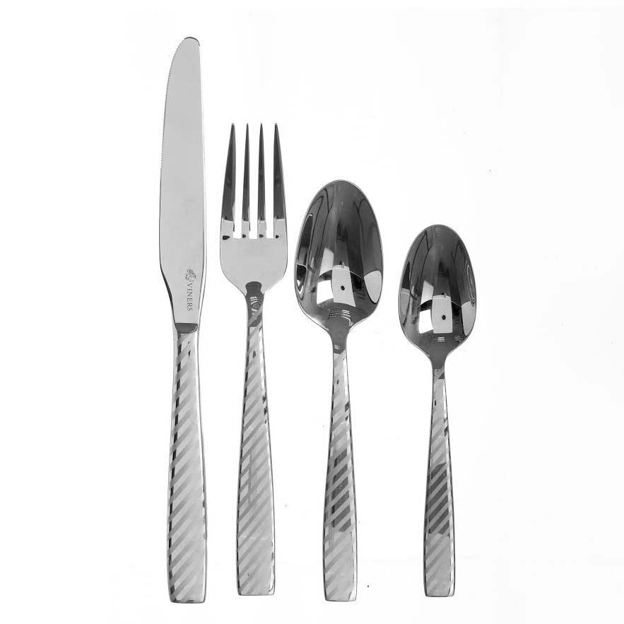 Image - Viners Stripe Cutlery Set, 16pc, Stainless Steel
