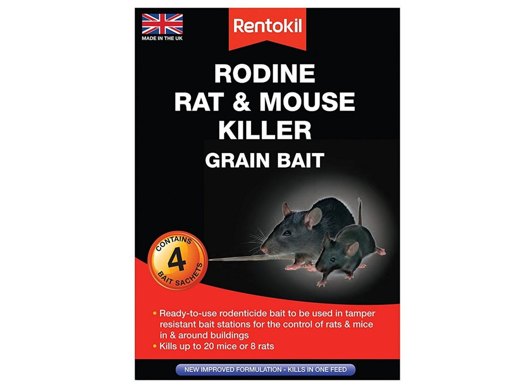 Image - Rentokil Rodine Rat & Mouse Killer Grain, pack of 4