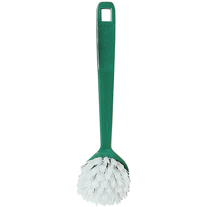 Image - Chef Aid Plastic Dish Brush, Round Head with Scraper, Green