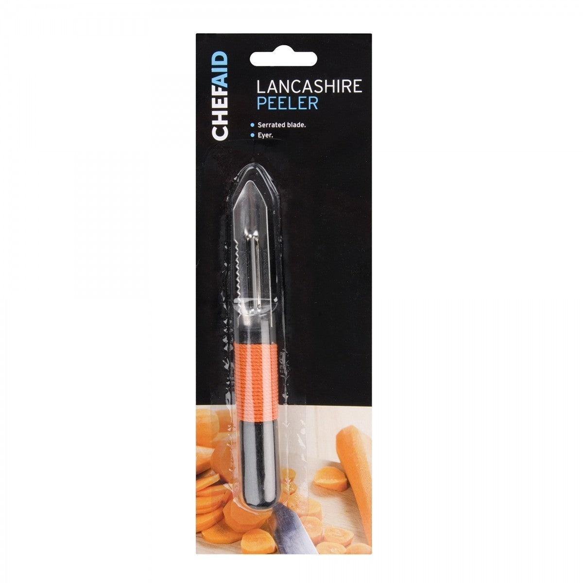 Image - Chef Aid Lancashire Peeler with Wooden Handle Orange