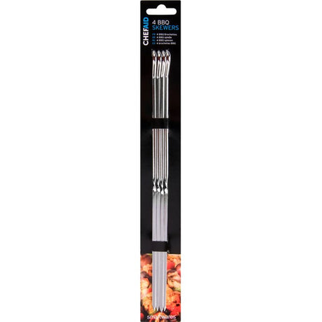 Image - Chef Aid Barbecue Skewers, Set of 4, Chrome