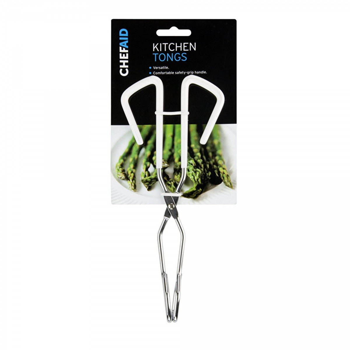 Image - Chef Aid Kitchen Tongs with Grip Handle, Chrome