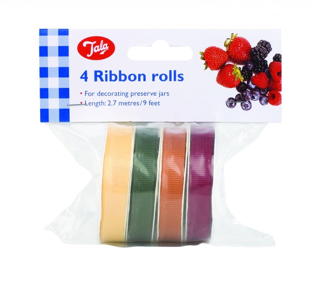 Image - Tala Set of 4 Ribbon Rolls, 2.7m, Multi-coloured