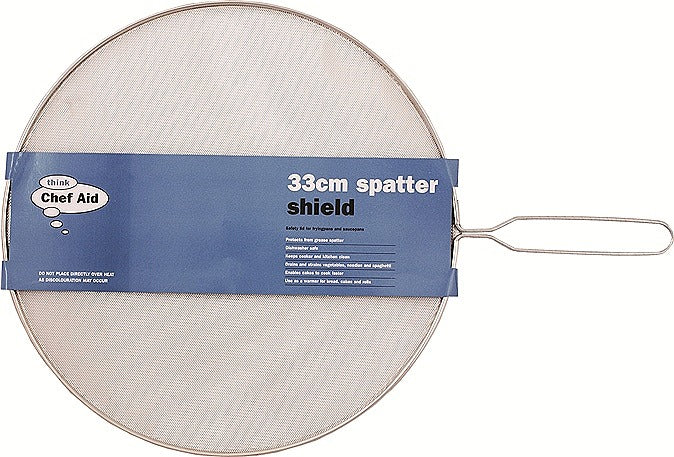 Chef Shield Chef Aid Splatter Shield 33cm – Stainless Steel Guard for Frying Pans ...
