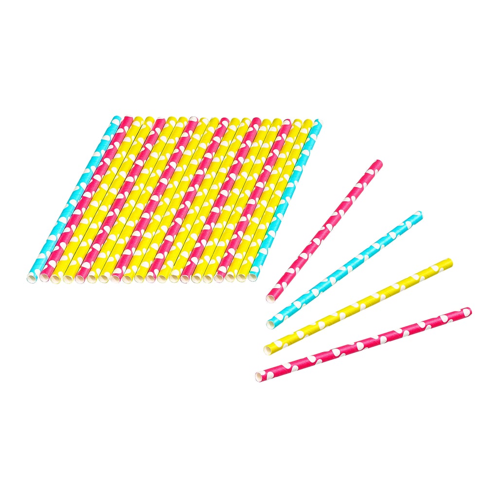 Image - Tala 24 Dotty Coloured Paper Straws