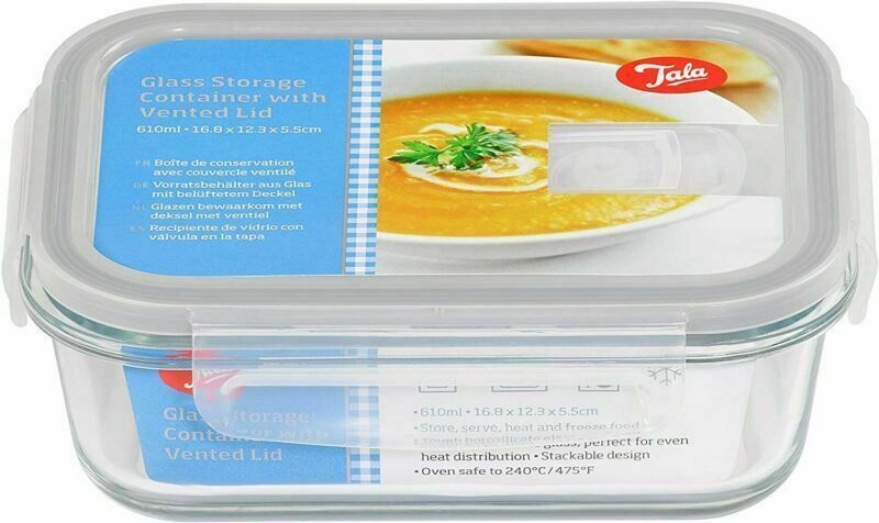 Image - Tala Borosilicate Glass Food Storage with Vented Lid, 610ml, Clear