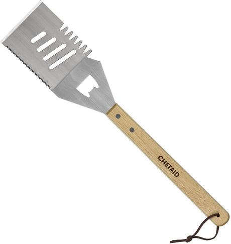 Image - Chef Aid Bbq Serrated Spatula, 42cm, Brown