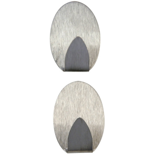 Image - Chef Aid Stainless Steel Self Adhesive Hook, Set of 2, Silver/Grey
