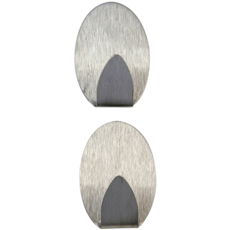 Image - Chef Aid Stainless Steel Self Adhesive Hook, Set of 2, Silver/Grey