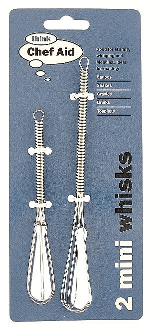 Chef Aid Mini Whisks, 2pcs, Silver