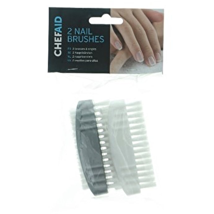 Image - Chef Aid Plastic Nail Brush Plastic, Pack of 2, Grey and White
