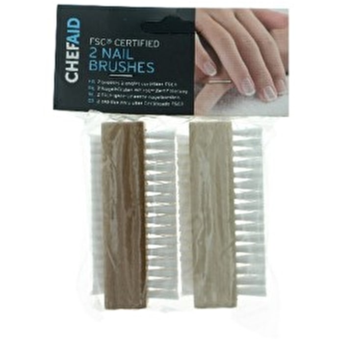 Image - Chef Aid FSC Wooden Nail Brush, Pack of 2, Brown