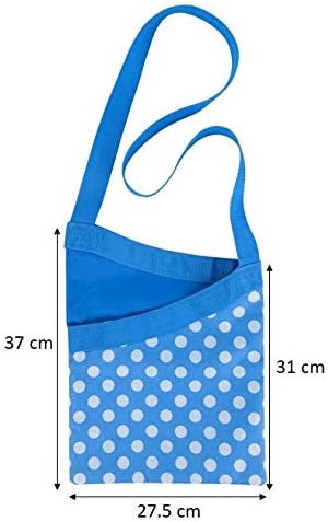 Image - Elliott Peg Bag with Shoulder Strap, Blue, Polkadots