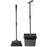 Image - Elliott Long Handled Dustpan & Brush with Comb Catcher, Black