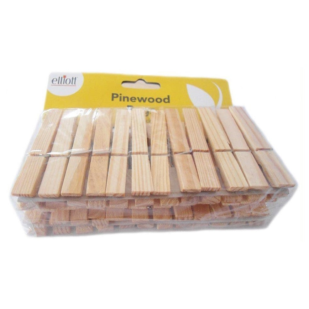 Image - Elliott Pinewood Clothes Pegs, 36pcs, Brown