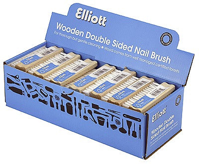 Image - Elliott FSC Double Sided Nail Brush with Wood Handle, Brown