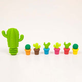 Image - Cactus Wine Stopper and Markers Set, Multicolour