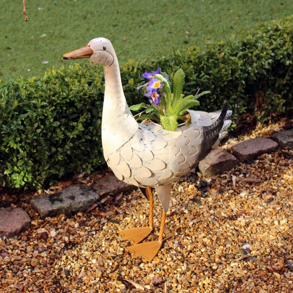 Image - Craftsman Handmade Duck Planter, 55cm Tall
