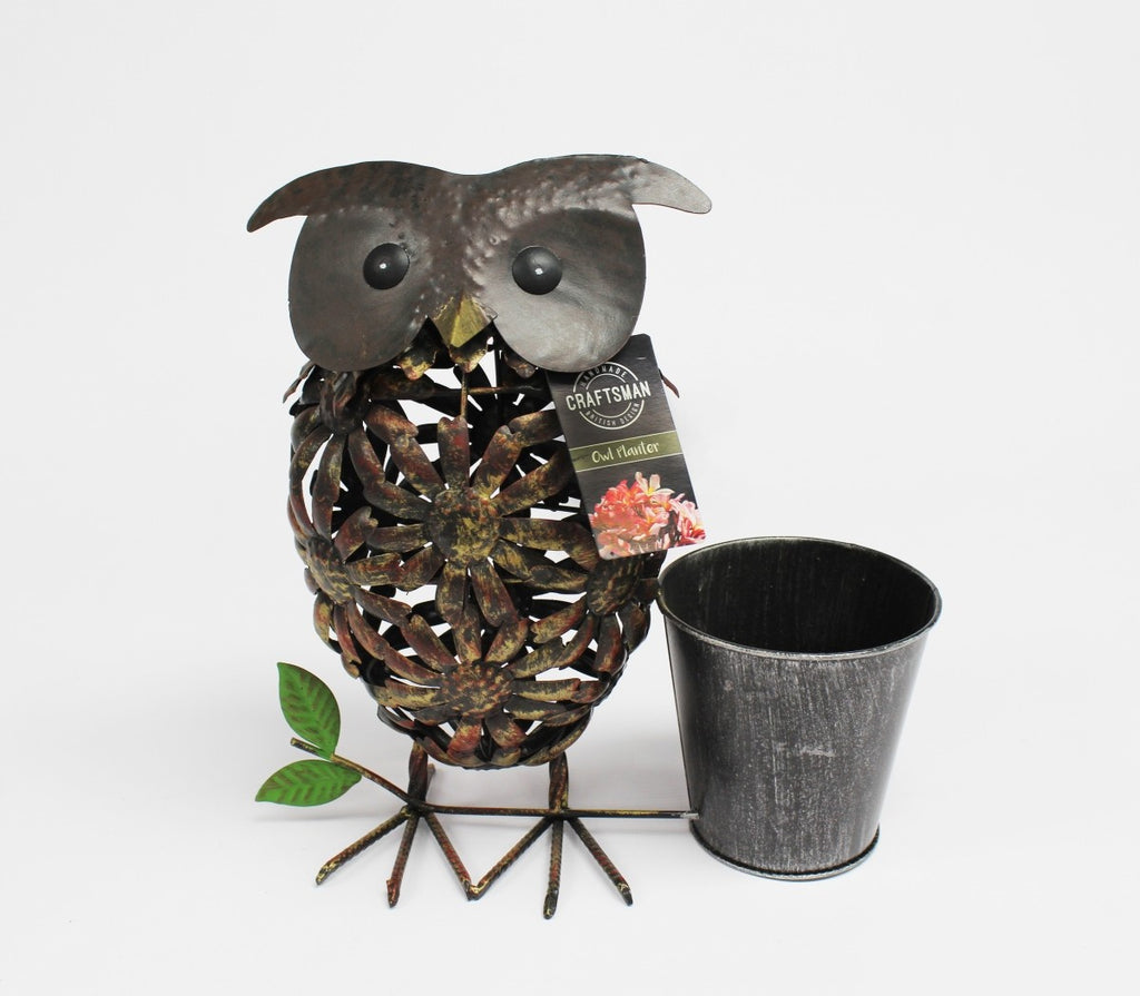 Image - Craftsman Owl Planter, Brown