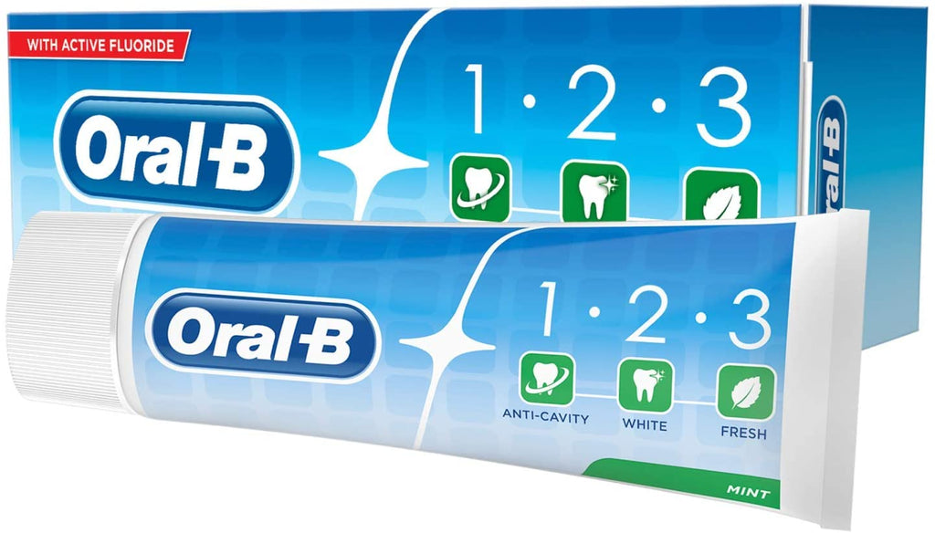 Image - Oral-B 1.2.3 Active Fluoride Toothpaste, 75ml, Fresh Mint