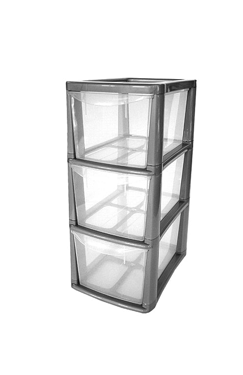 Image - Thumbs Up 3 Drawer Medium Tower, Silver