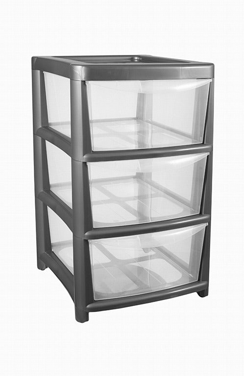 Image - Thumbs Up 3 Drawer Mobile Tower, Silver