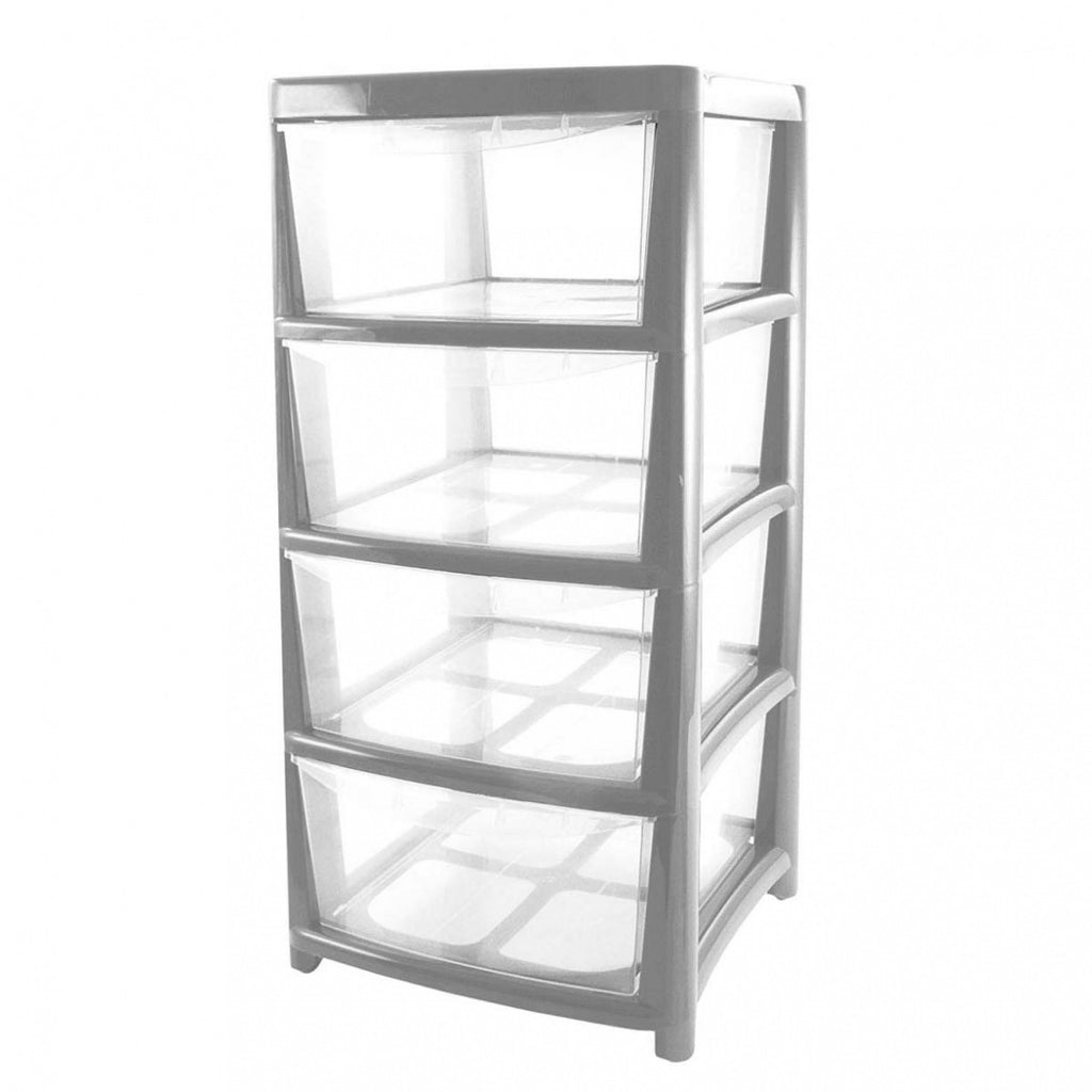 Image - Thumbs Up 4 Drawer Tower, Large, Silver